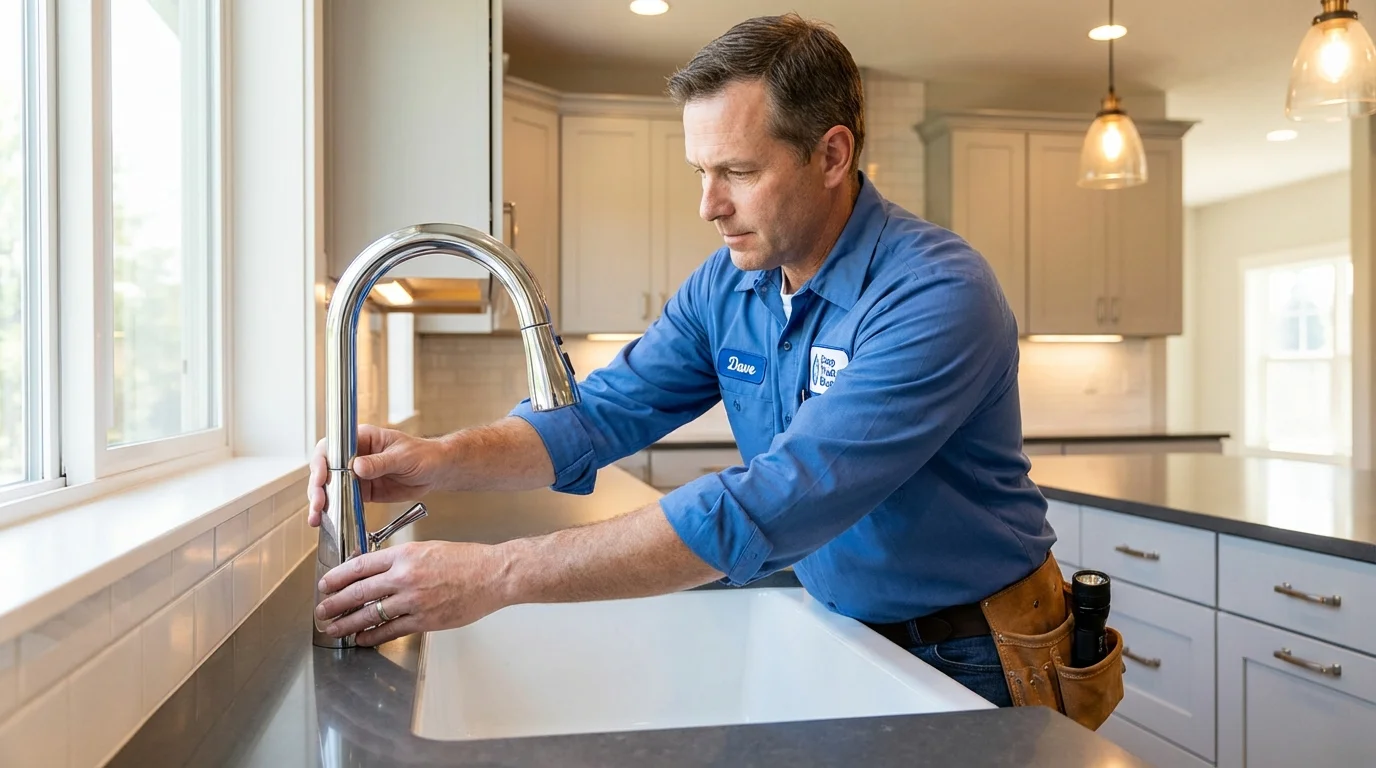 Kitchen faucet installation by Johns Plumbing LLC in Gales Ferry